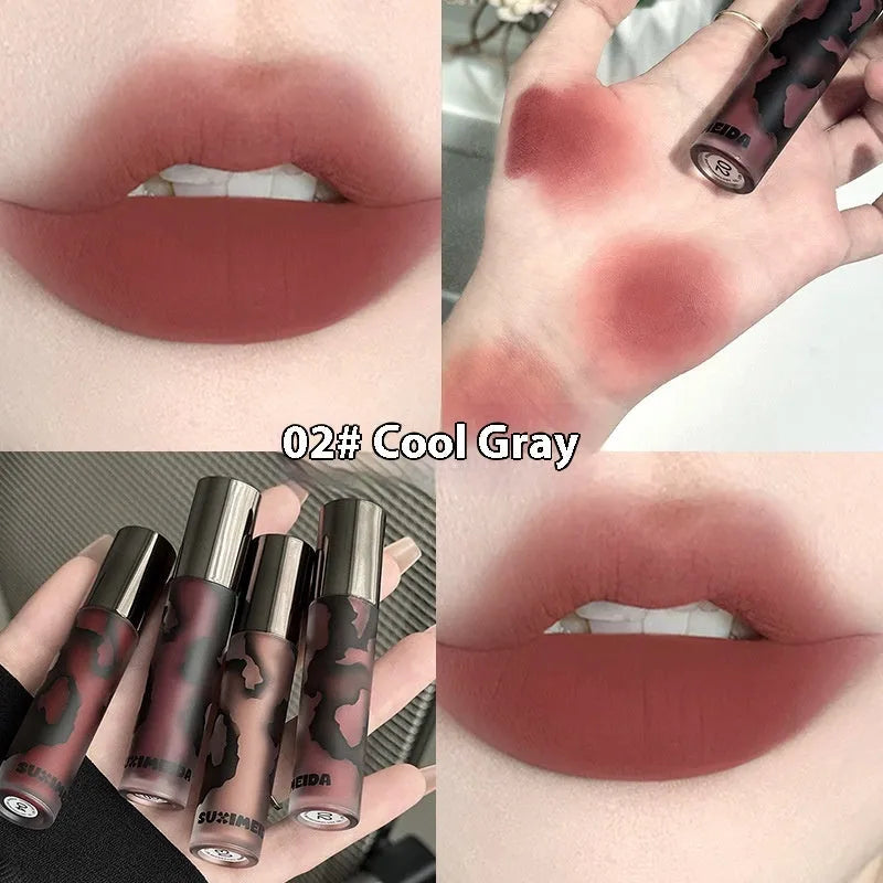 Lava Secret Matte Lip Mud Lipstick in non-transfer formula showing five shade options