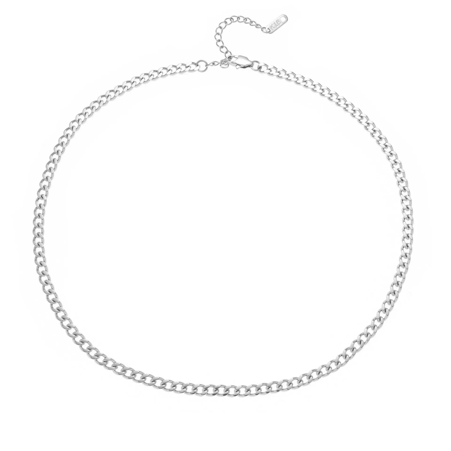Titanium steel number and letter necklace with gold electroplated finish on grinding chain design