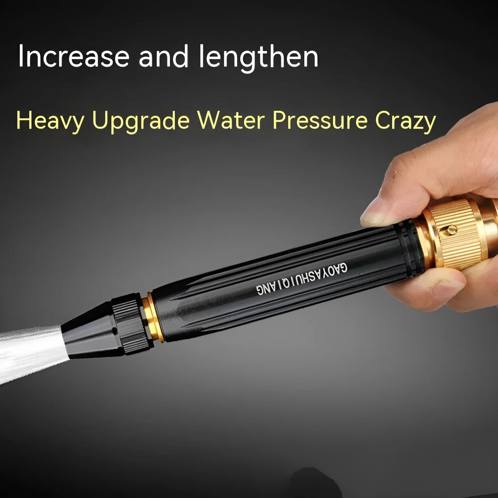 Black alloy car wash gun with straight spray nozzle and black diamond pattern