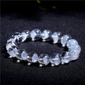 Women's white crystal pyramid bracelet with ruyi charm showing faceted beads in various size options