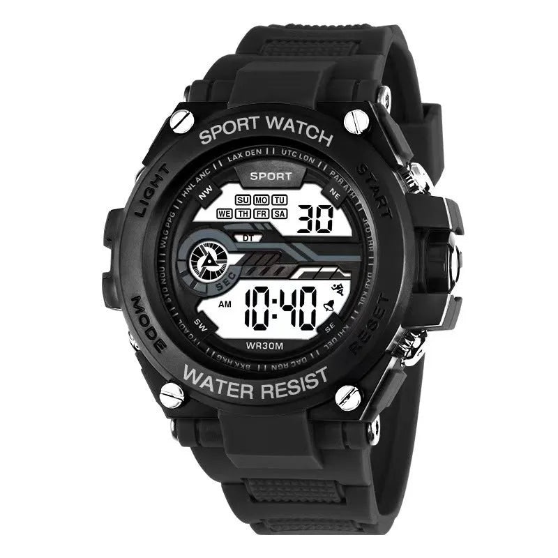Fashion digital electronic watch for teenagers shown in one of ten available colour variants