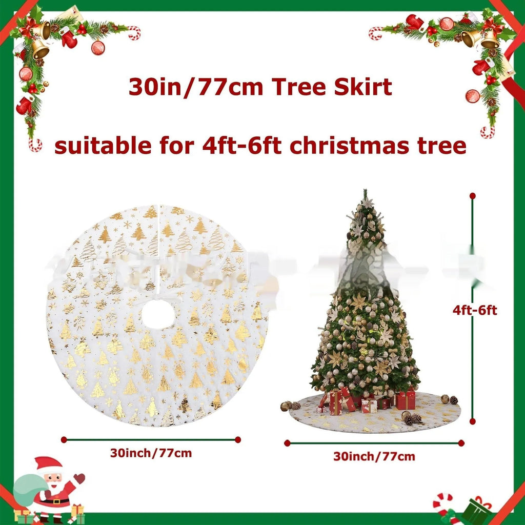 Plush Christmas tree decorative floor mat in snowflake star design showing soft textile surface