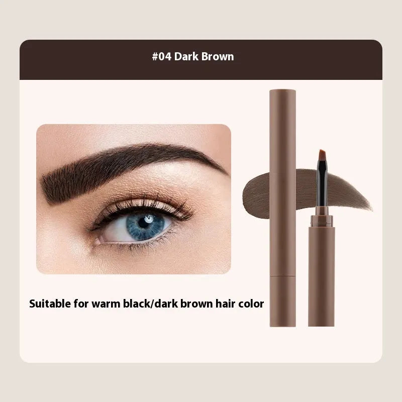 Double-headed eyebrow cream showing pencil and powder ends in one of five colour shades.