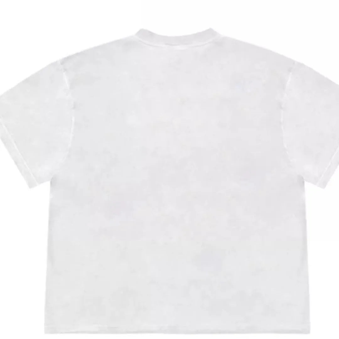 Blueberry fruit patchwork pattern t-shirt in ice oxygen cotton fabric with loose fit and short sleeves