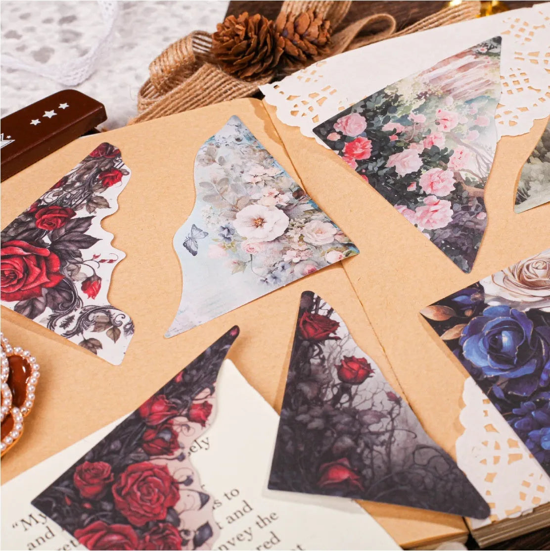 Creative DIY bookmark and notepad stationery set in six colour options on light paper