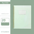 Morandi blue PP A4 coil file book with 20 display sheets on a white background