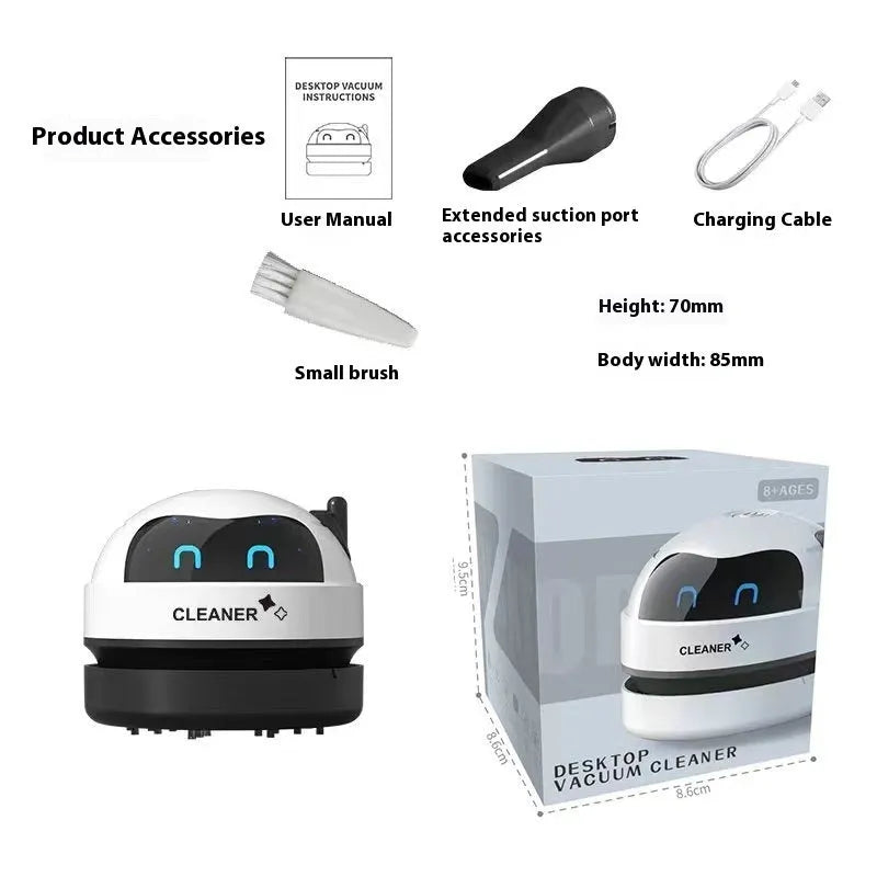 USB desktop vacuum cleaner in rocket design with blue colour for keyboard cleaning