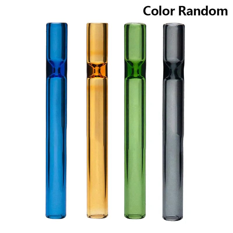 Transparent glass telescopic smoking pipe with straight suction nozzle