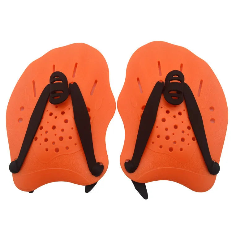 Swimming paddle training aids for freestyle stroke with webbed design in multiple colours