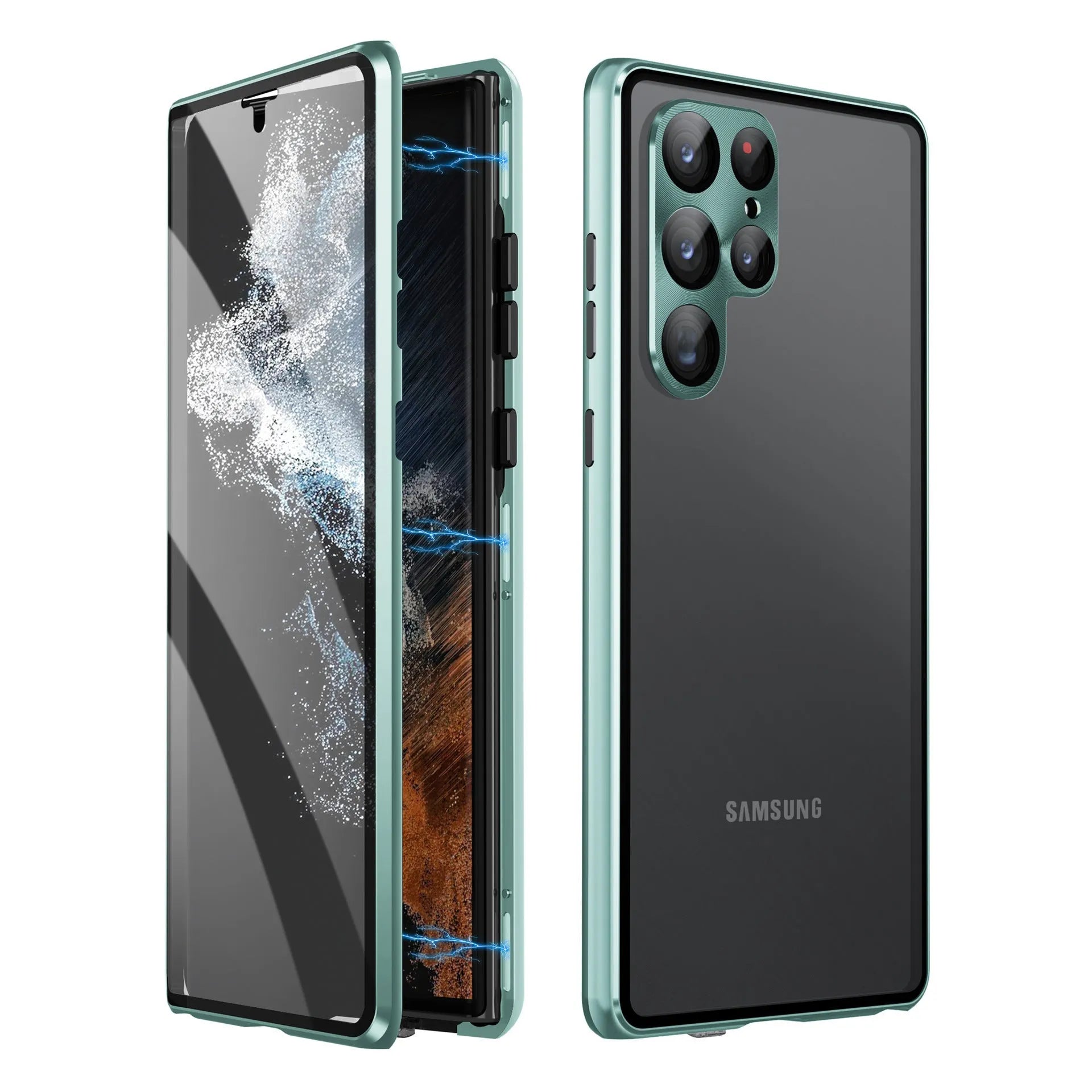 Metal magnetic phone case with mirror for Samsung Galaxy S24 Ultra in multiple colours