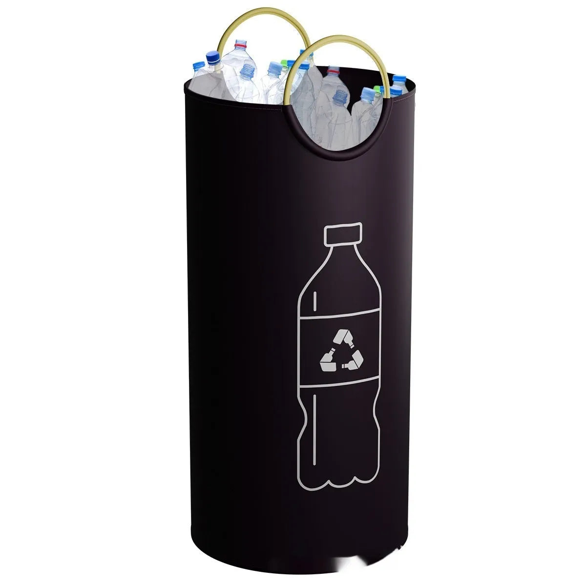 38x72cm round portable plastic trash can with handle in plain and patterned colour options