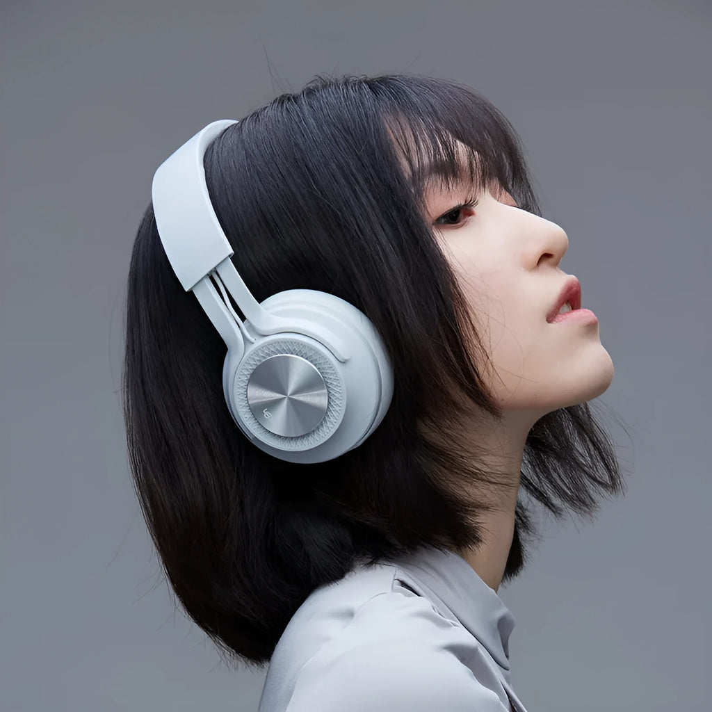 Red sports wireless Bluetooth headset with over-ear design