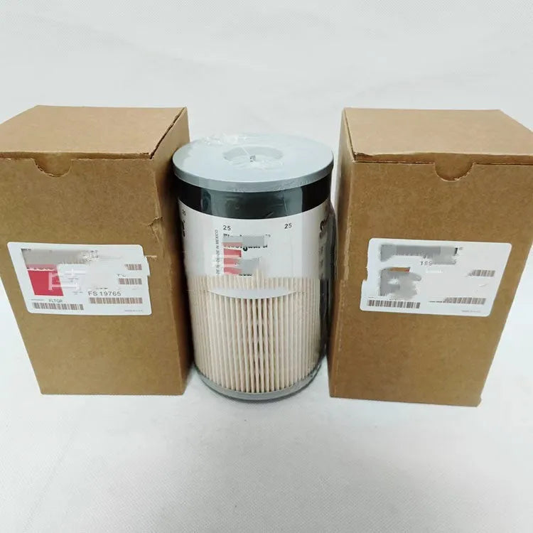 FS19764 diesel fuel filter with folding paper element showing 10mm connections
