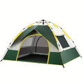 Dark green silver glue camping tent with automatic quick-open design for 3-4 people