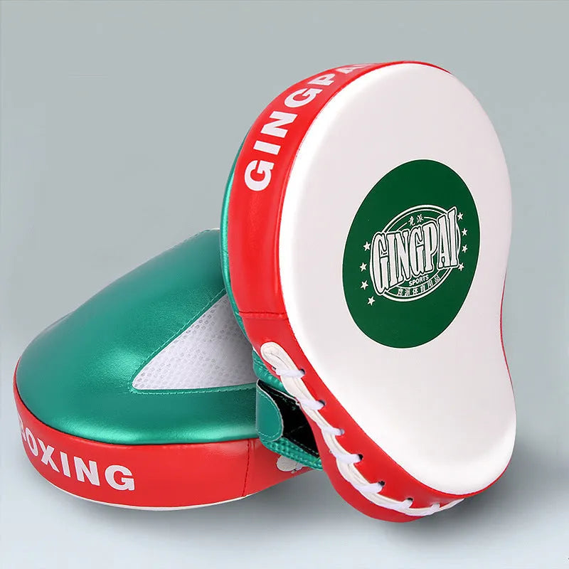 Vertical Sanda baffle target for boxing training in gold or green PU leather