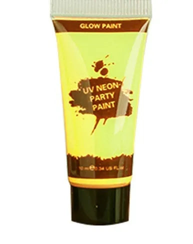 25ml plastic squeeze tube of neon green face paint and body paint with non-toxic gouache formula