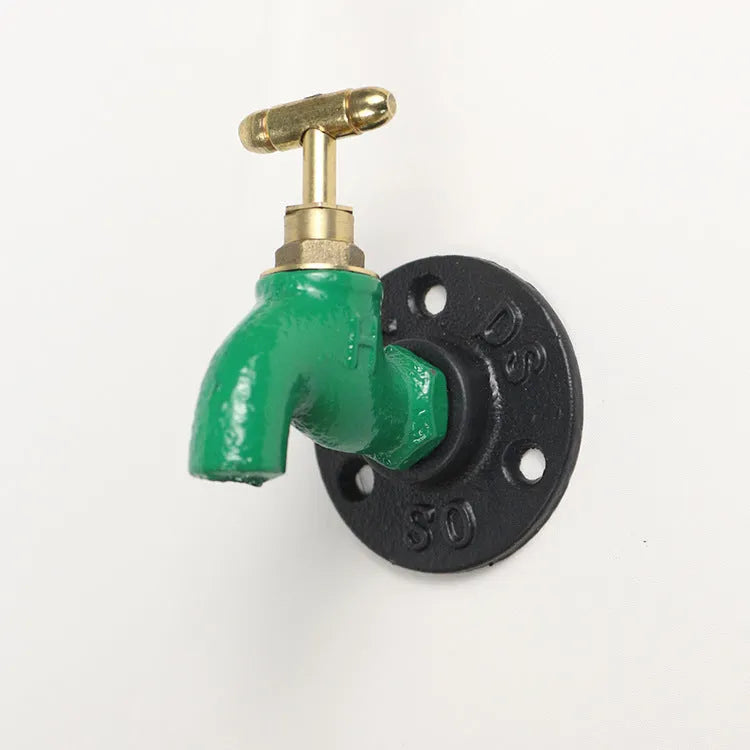 Water pipe style metal towel rack hook wall mounted in modern bathroom setting