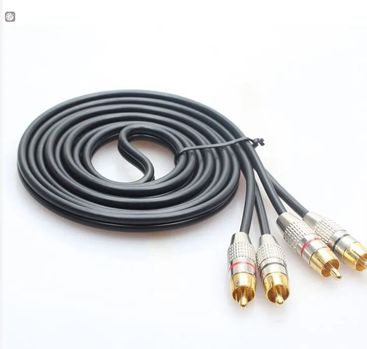 2rca double RCA audio cable black two-to-two fever signal line with connectors