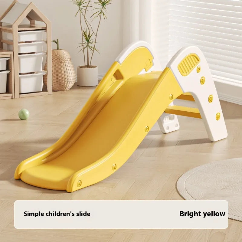 Small plastic baby slide in blue, yellow, brown or gray colours for indoor use