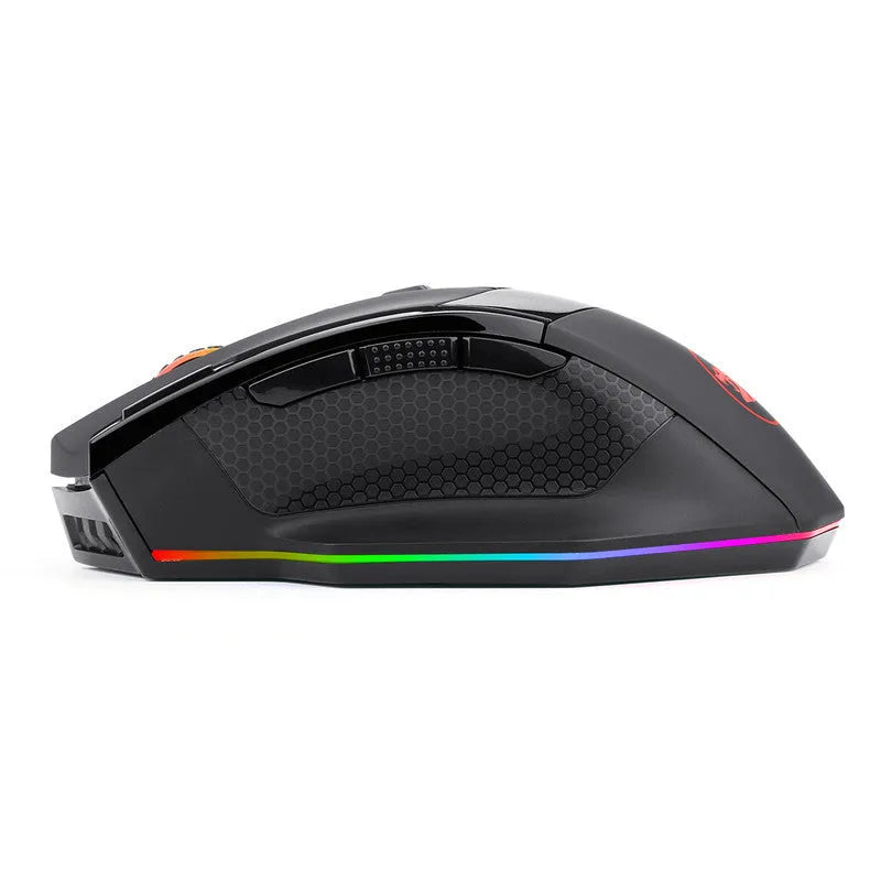 Redragon M801P black wireless gaming mouse with nine buttons and dual-mode connectivity