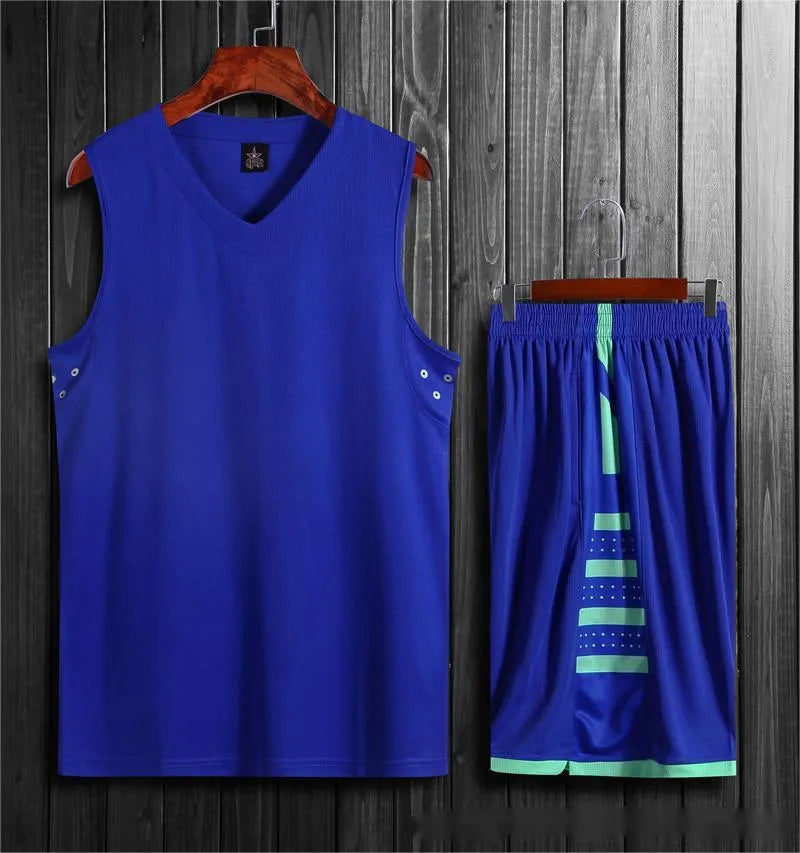 White student sports vest and shorts set for basketball and running training.