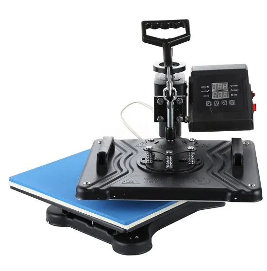 Black thermal transfer printing machine for T-shirts and slate fabric plates with 1250W motor