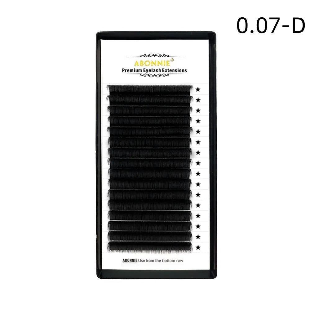 16-row dense false eyelashes in mink hair with matte round wool texture, lengths 8mm to 18mm