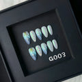 HAILANG blue plastic shell nail stickers with wearable armour tips in XS, S, M, L sizes