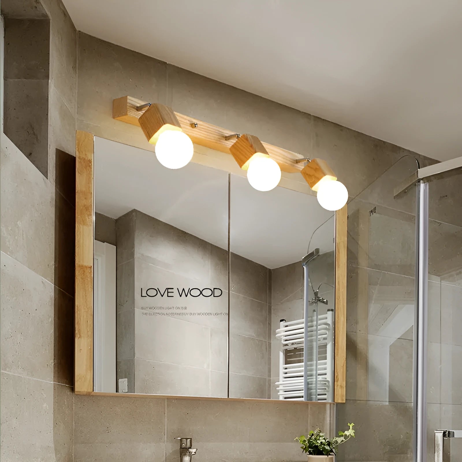 24cm circular mirrored wall lamp with integrated LED lighting