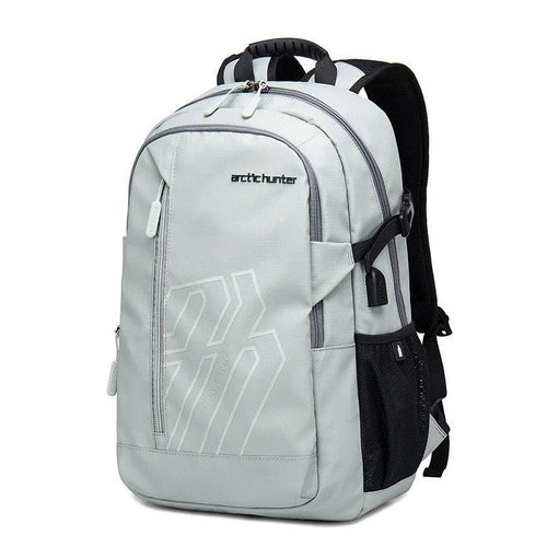 18-inch plaid pattern casual computer backpack with curved shoulder strap in blue colour