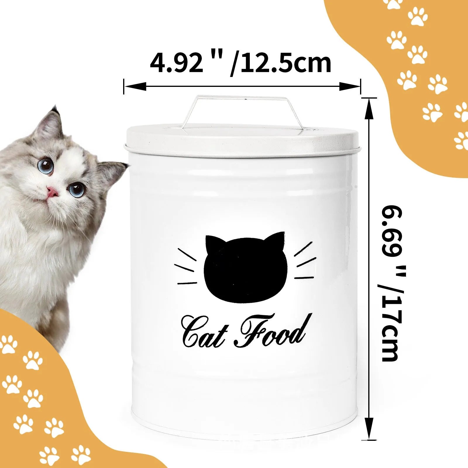 Round iron sheet moisture-proof storage can with 301-500ml capacity for pantry organisation