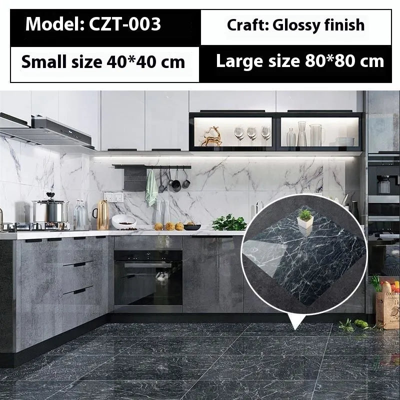 Marble simulation stone waterproof sticker 40x40cm geometric pattern simple modern bathroom kitchen