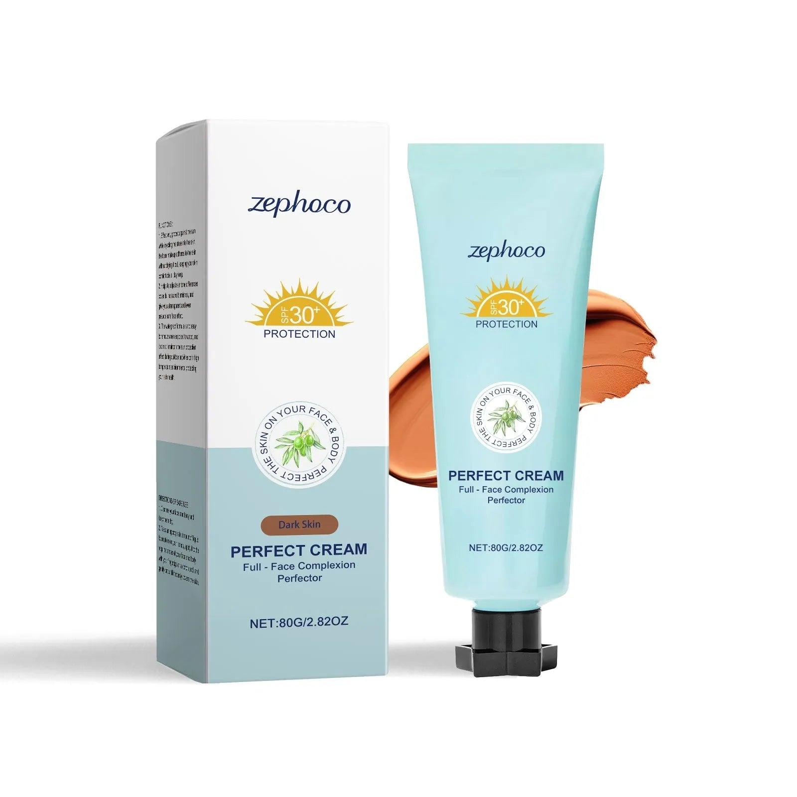 Bottle of hydrating liquid foundation with aloe and hyaluronic acid, shown in one of three shades.