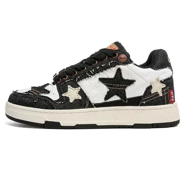 Cowhide leather low-top platform running shoes with round toe and front lace-up, shown in West Lake dragon well tea colour.