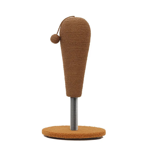 Large and small hemp rope cat scratch board with self-hi relieving tumbler in two style options.