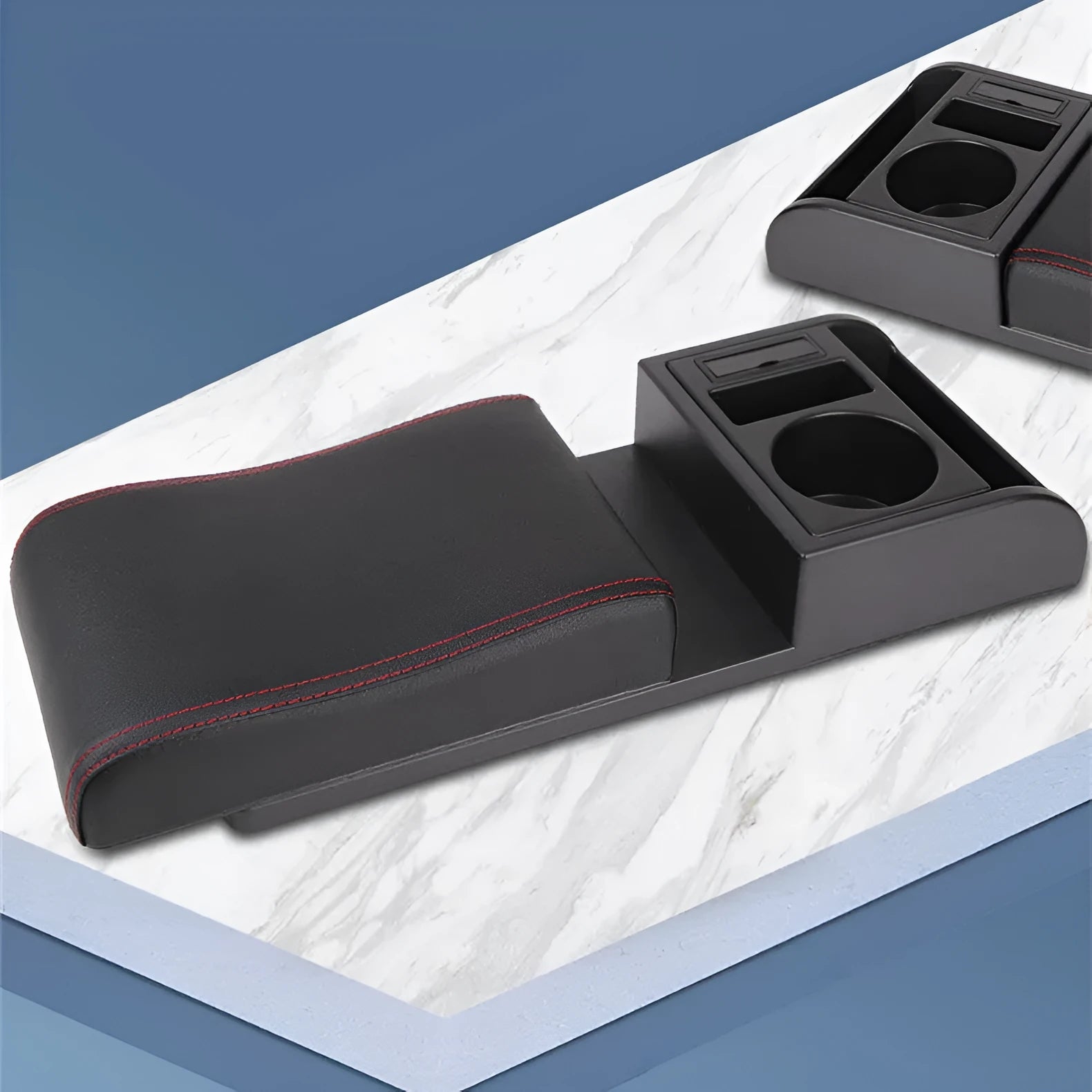 Universal car armrest box cover in plastic with height increase function