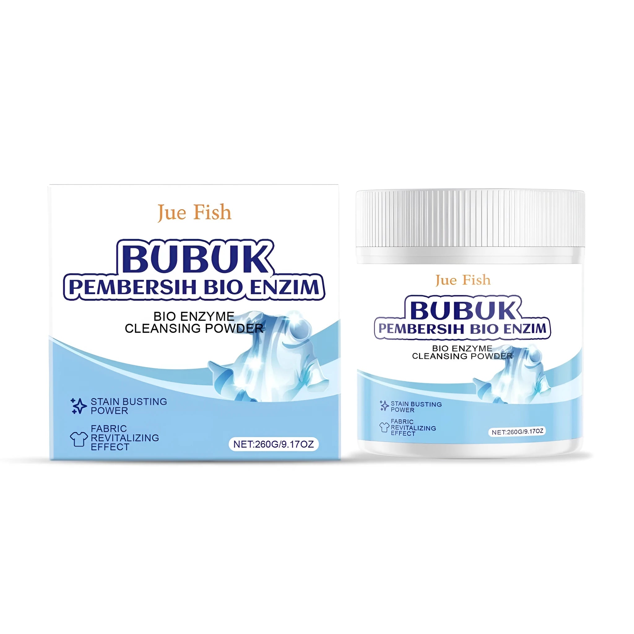 Bio enzyme cleansing powder in 260g container with sodium percarbonate and protease ingredients