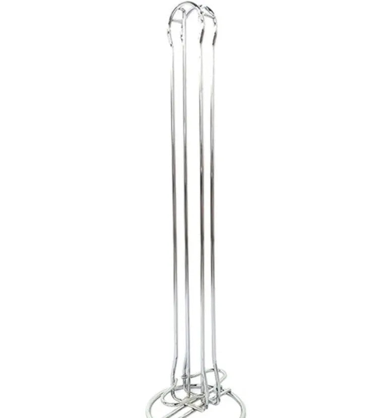 Wrought iron coffee capsule storage rack holding pods with black or silver finish