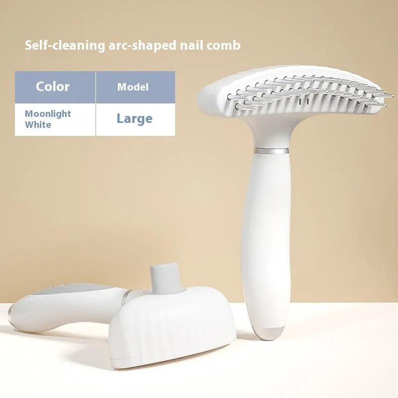 Stainless steel double row dog grooming comb in light blue and white colour options