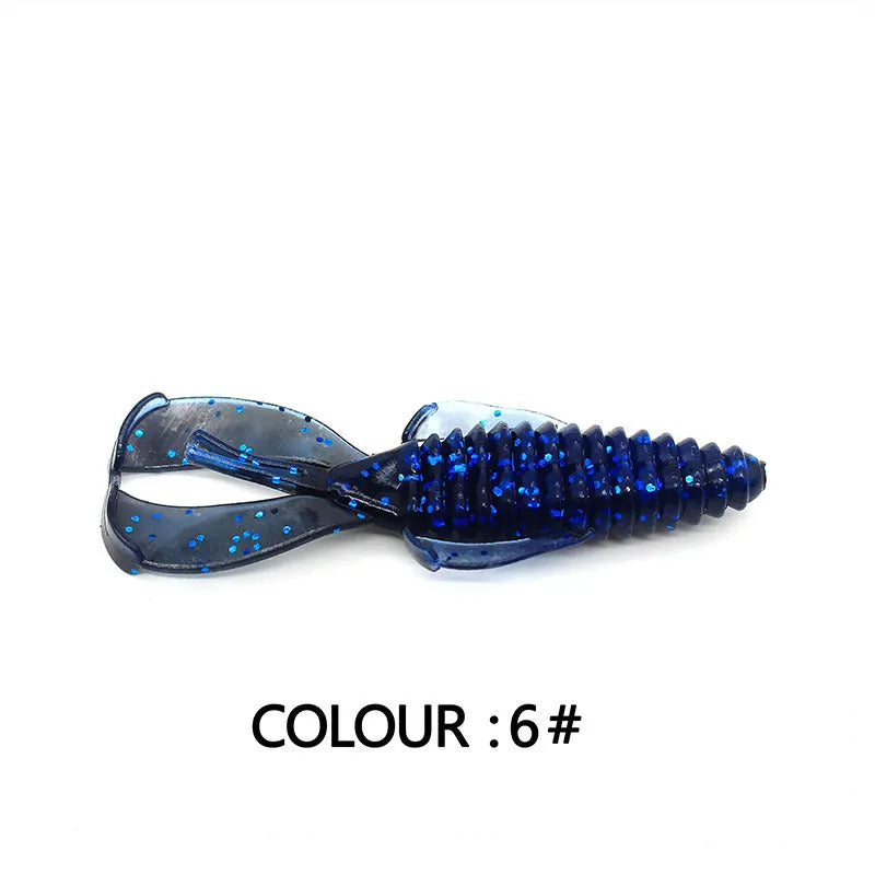 8cm soft bait fishing lure in PVC material with colour variations for freshwater predator angling