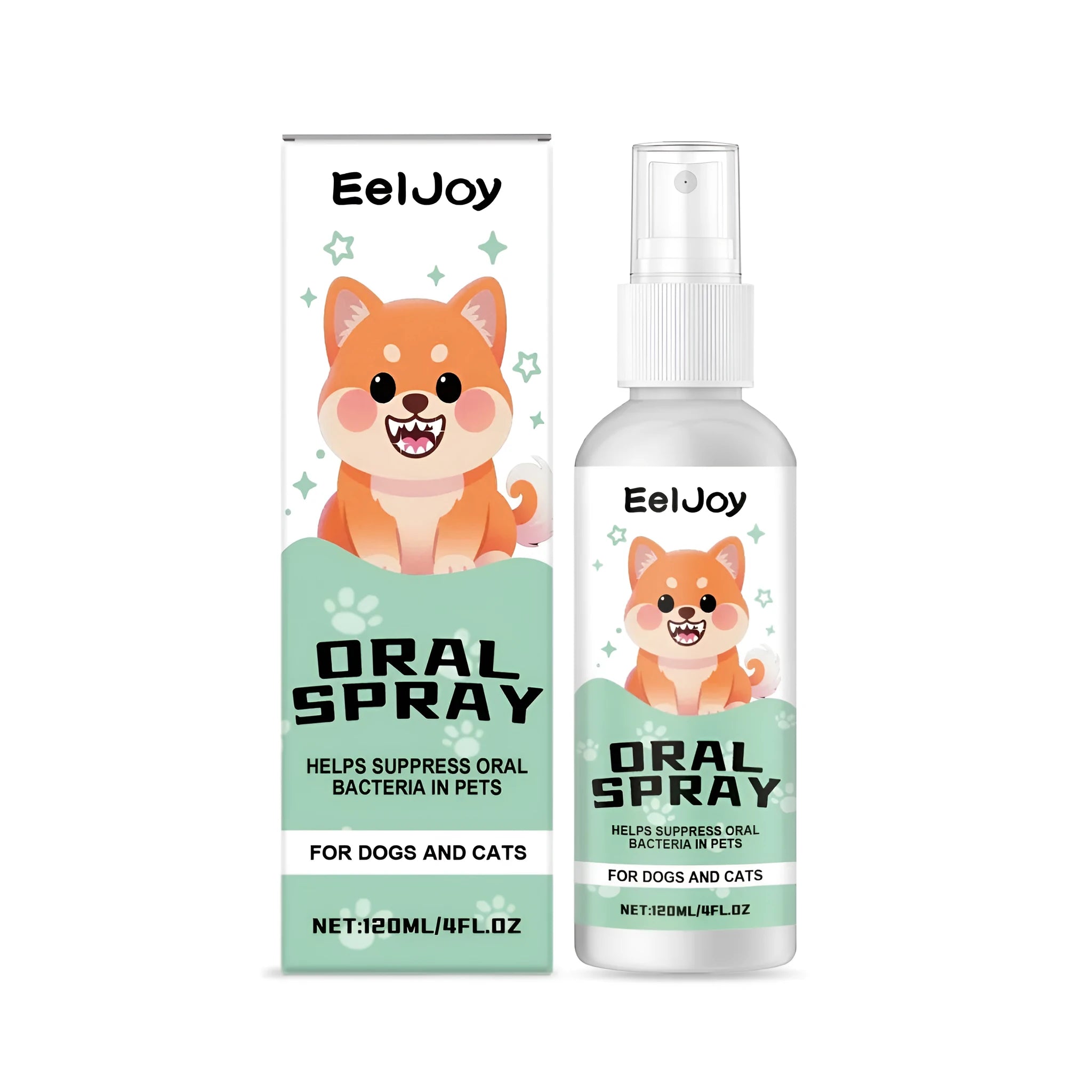 120ml bottle of chlorhexidine pet oral spray with mint extract for dog and cat dental care