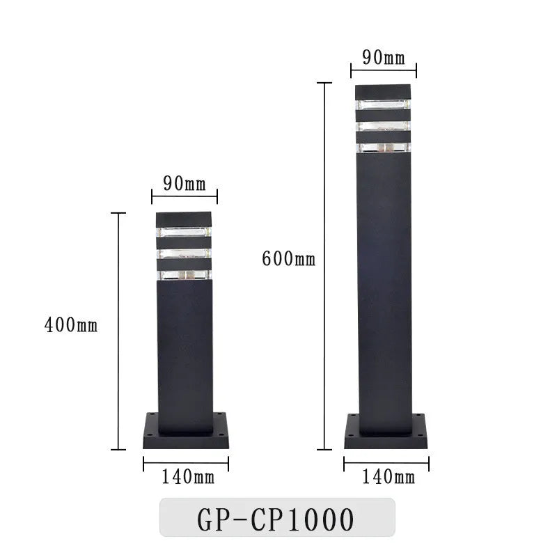 40cm high outdoor Chinese style lawn lamp with aluminium body and acrylic shade, IP65 waterproof, on grass