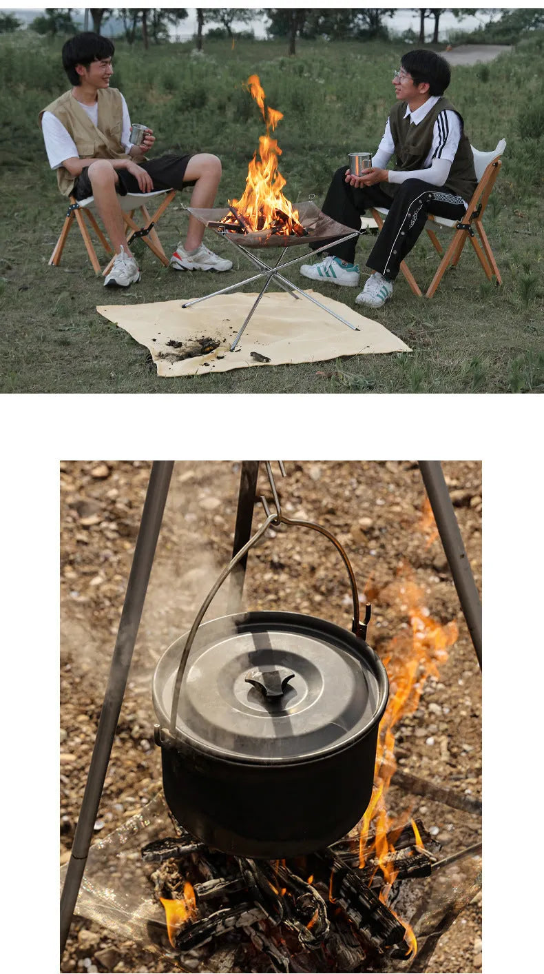 Silver stainless steel barbecue grill with separate grill net shown in large and medium size options