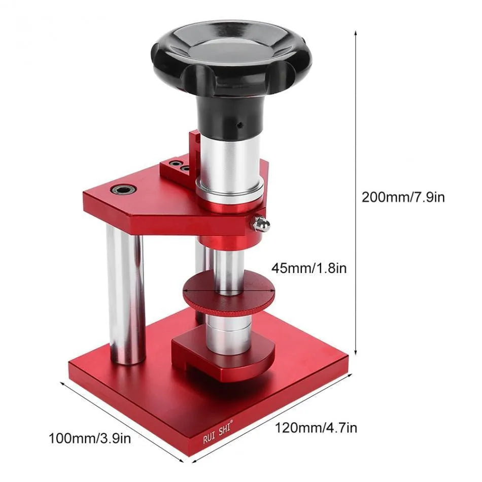 Watch spiral cap presser tool with set of 20 plastic moulds for back cover removal