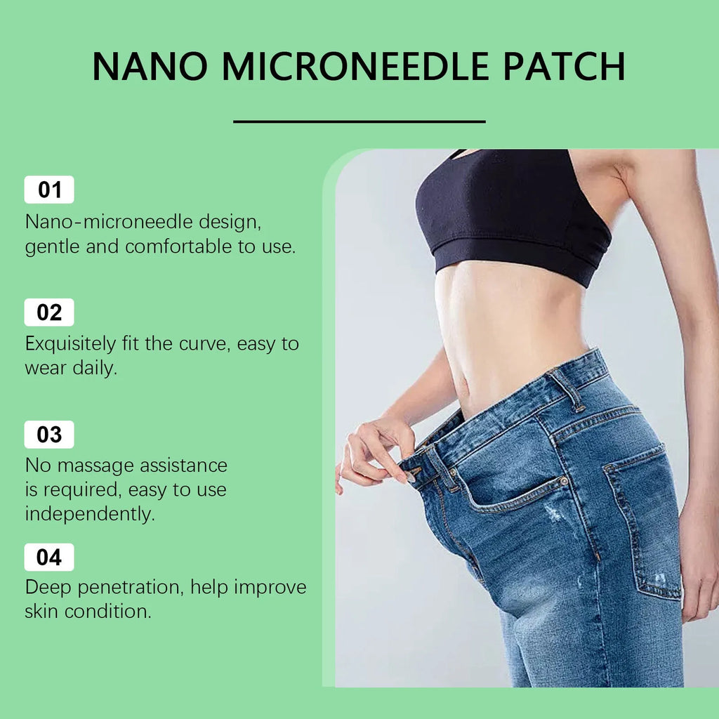 Slimming nano microneedle sticker pack of 4 pieces with ginger and mugwort root for body shaping