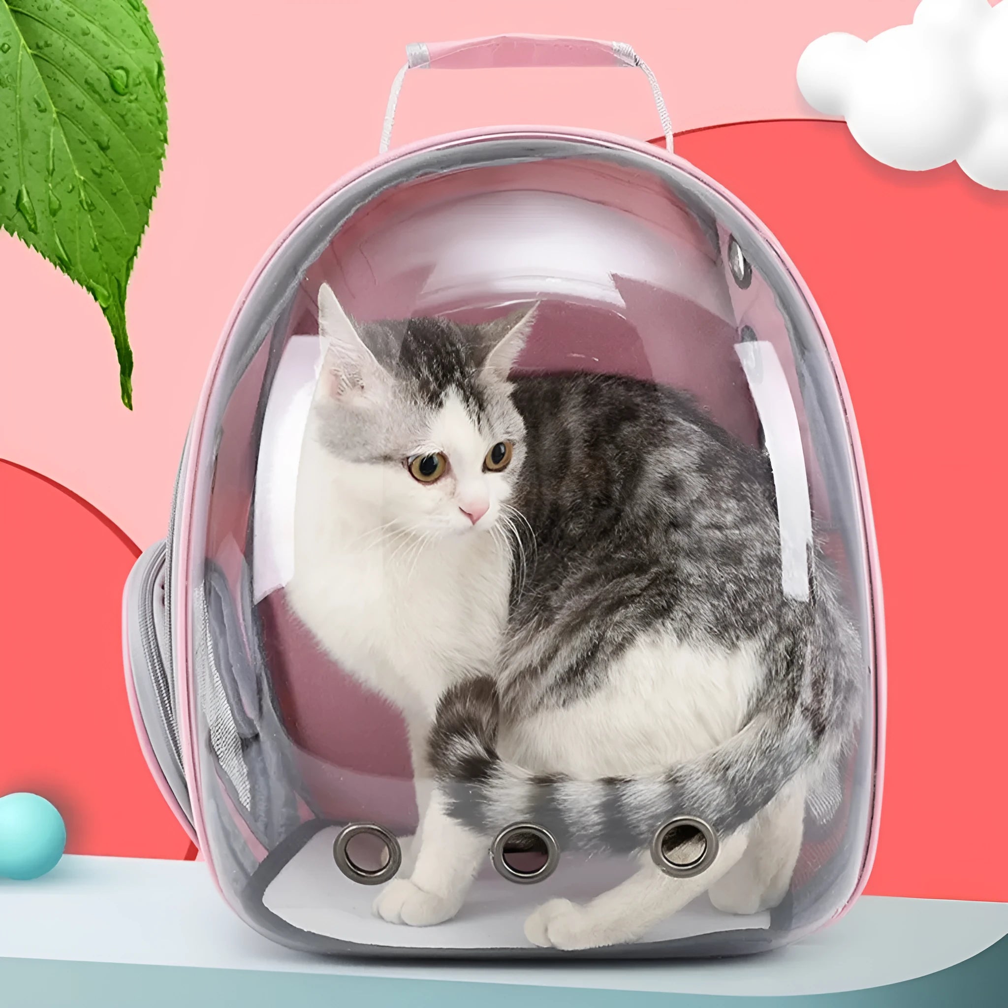 Grey PC astronaut-style cat carrier bag with side opening and large interior space.