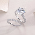 5-carat moissanite diamond look ring set S925 silver platinum plated with GRA certificate gift box