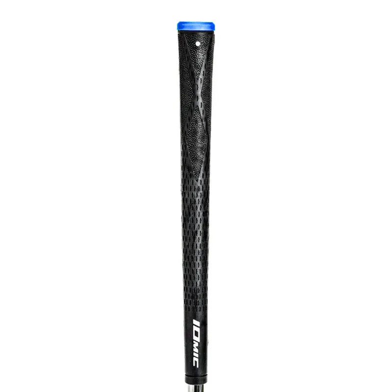 TPE golf club replacement grip shown in assorted colours including pink, red, blue, white, and black with coloured heads.