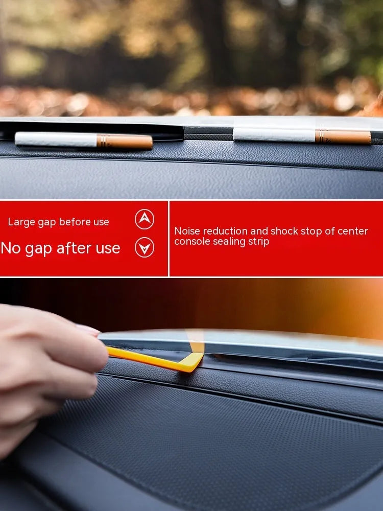 Silicone dashboard soundproof seal strip for Mitsubishi Outlander, 1.6 metres long with card slots