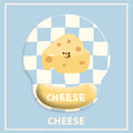 Cartoon cheese mouse pad with milk silk fabric surface and rubber base on a desk
